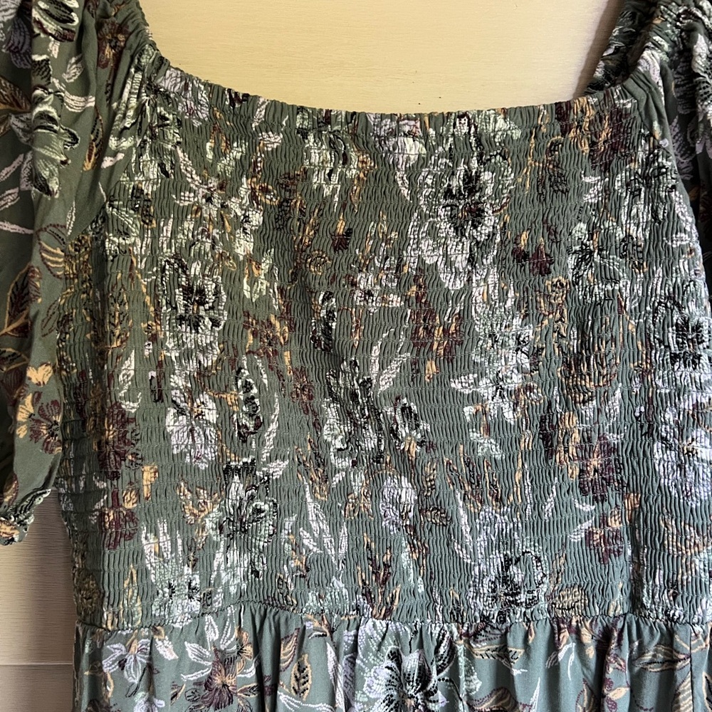 Maurice’s Smocked Floral Green Dress Size XXL - Picture 5 of 14
